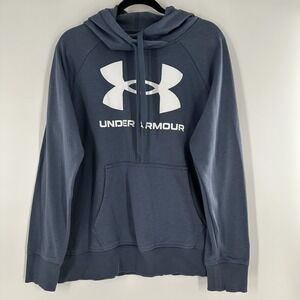 Under Armour Rival Fleece Hoodie Women's Size Large Loose Fit Blue‎
